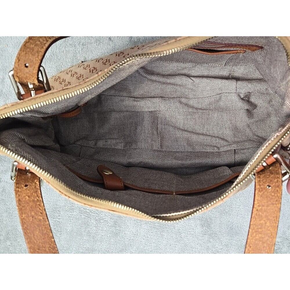 ✔️Dooney Logo Hobo Jacquard & Leather Shoulder Bag, Nina, EUC - Picture 14 of 16